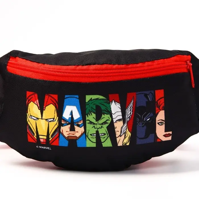 Сумка поясная детская для мальчика, 25&times;6&times;13 см, Мстители