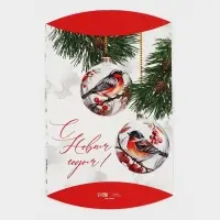 Коробка новогодняя складная фигурная «Снегири», 26 х 19 х 4 см