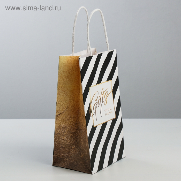 Пакет подарочный крафт, упаковка, «Gifts», 12 х 21 х 9 см Пакет подарочный крафт, упаковка, «Gifts», 12 х 21 х 9 см