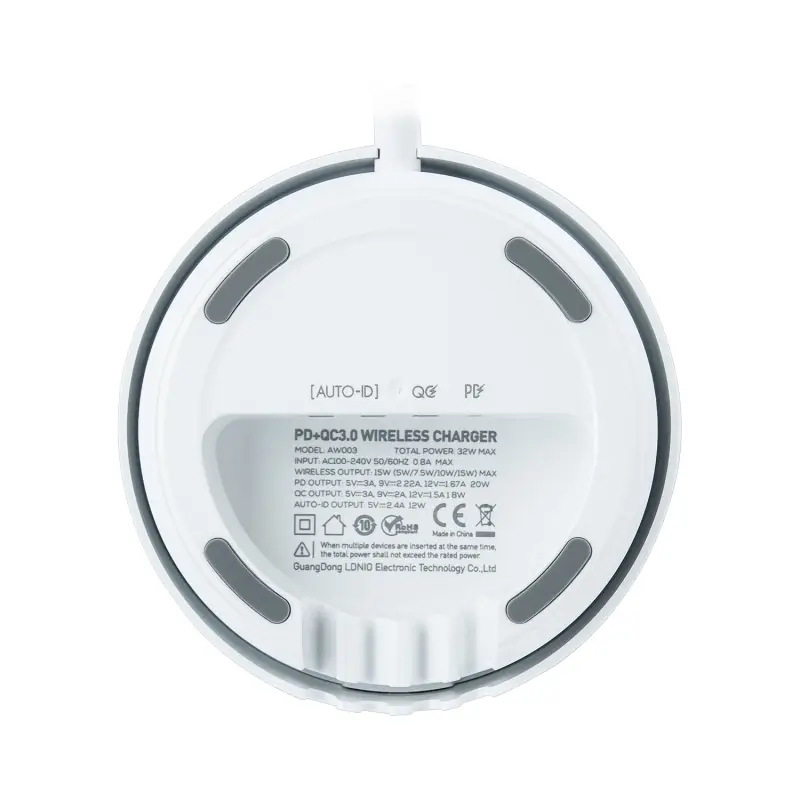 Беспроводное зарядное устройство + 3 USB + Type-C 32W AW003 LDNIO Беспроводное зарядное устройство + 3 USB + Type-C 32W AW003 LDNIO