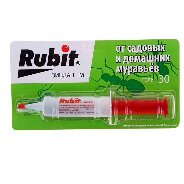 Средство от муравьев Rubit ЗИНДАН гель 30 г Средство от муравьев Rubit ЗИНДАН гель 30 г