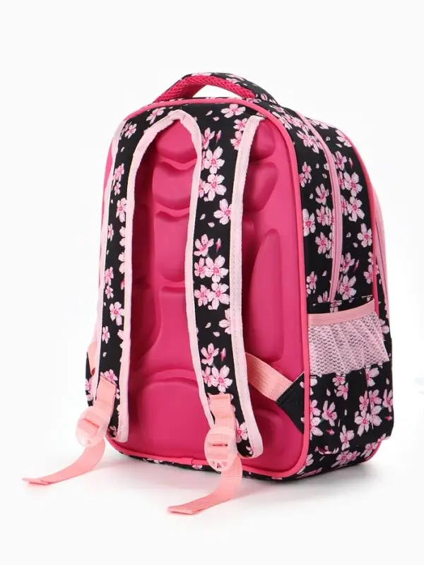 Рюкзак школьный для девочки, с эргономичной спинкой, с пеналом, 30&times;12&times;36 см, чёрный, розовый