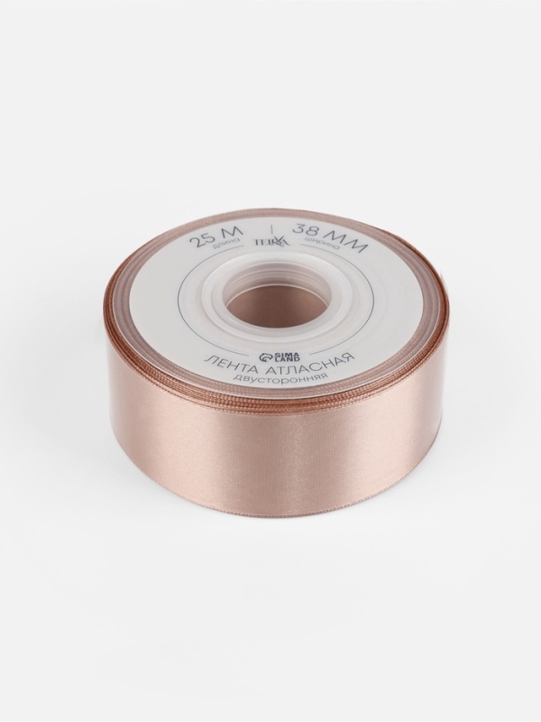 Лента атласная двухсторонняя №812 38мм*25±1м телесный TR Лента атласная двухсторонняя №812 38мм*25±1м телесный TR