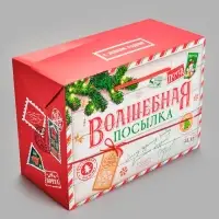 Пакет - коробка новогодний &laquo;Волшебная посылка&raquo;, 28&times;20&times;13 см