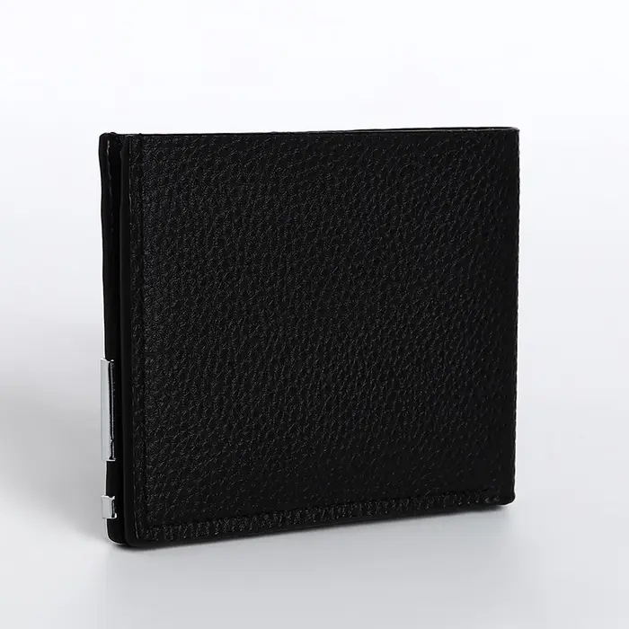 Портмоне мужское без застёжки, отдел для карт, для купюр, цвет чёрный