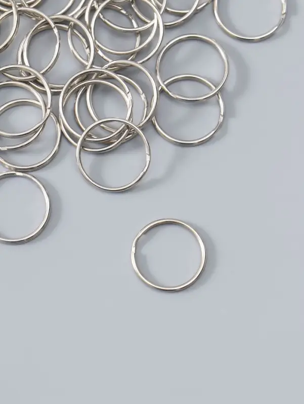 Соединительное кольцо для брелоков, металл под серебро, 2.2&times;2.2 см, набор 50 шт.