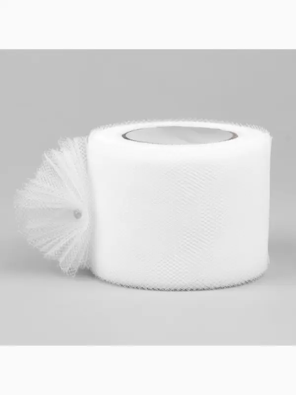 Фатин, 5 см, 23&plusmn;1 м, 11&plusmn;1 г/м&sup2;, белый №1