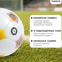 Футбольный мяч MINSA Futsal Match, машинная сшивка, 32 панели, р. 4, PU