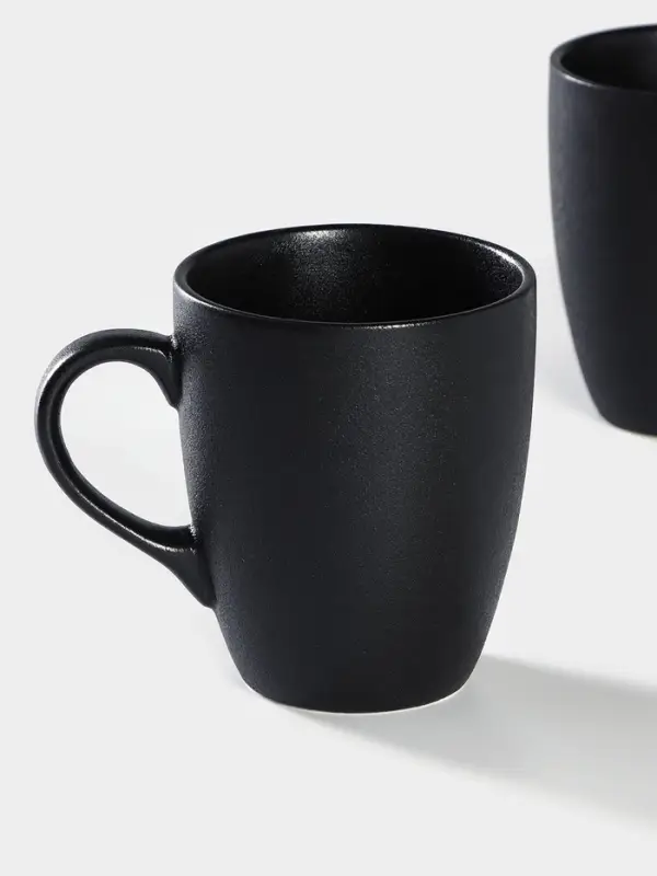 Кружки Magistro Carbon, набор 2 шт., 380 мл, фарфор, чёрная