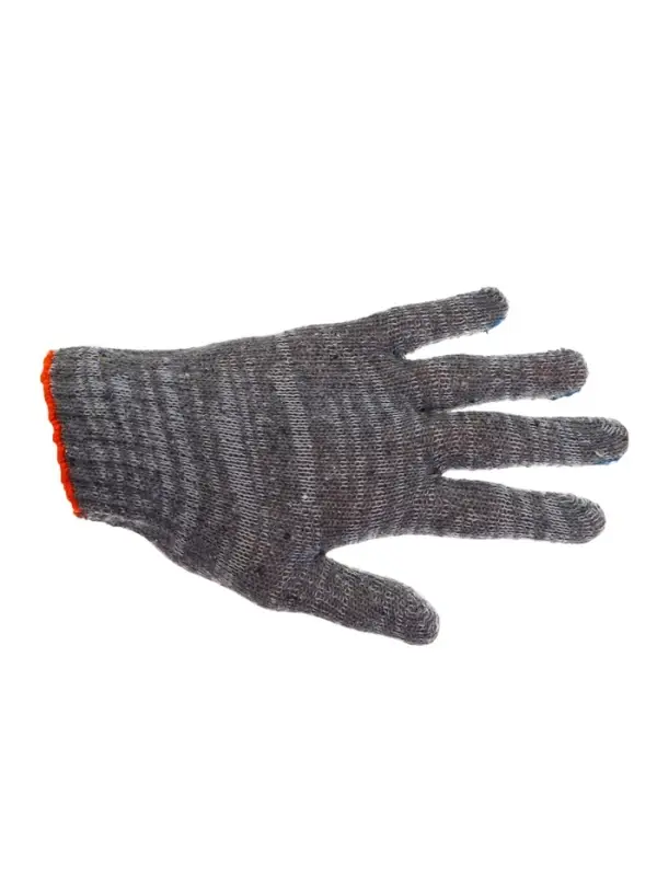 Перчатки рабочие, хб, вязка 7 класс, 3 нити, размер 9, с ПВХ точками, серые