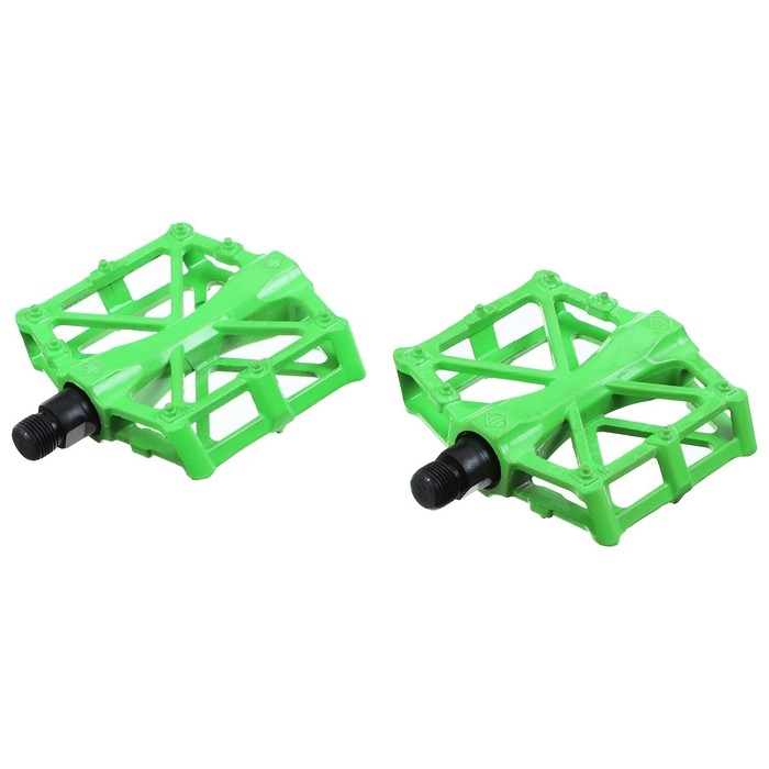 Педали 9/16 Педали 9/16" с подшипником, алюминиевые, цвет зелёный