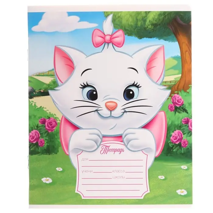 Тетрадь в клетку 12 листов, 5 видов МИКС, обложка мелованный картон, &laquo;Коты аристократы&raquo;