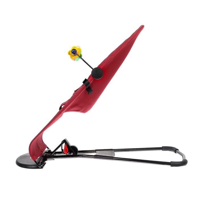 Шезлонг детский, кресло - качалка с игрушками для новорождённых «Крошка Я», цвет бордовый Шезлонг детский, кресло - качалка с игрушками для новорождённых «Крошка Я», цвет бордовый