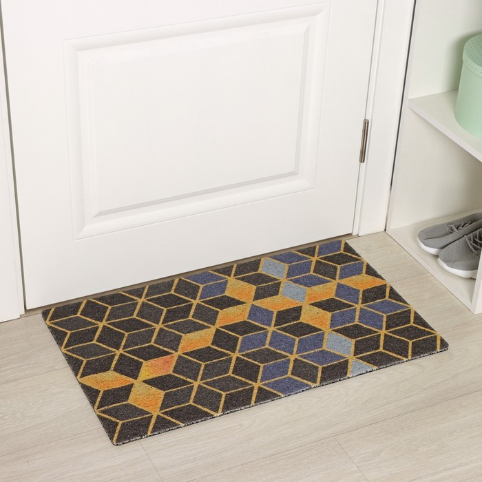 Коврик придверный грязезащитный Доляна «Бурлеск», вырезной, 45×75 см Коврик придверный грязезащитный Доляна «Бурлеск», вырезной, 45×75 см