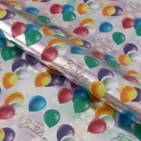 Бумага упаковочная глянцевая с фольгированием Happy Birthday, 70&times;100 см