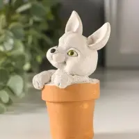 Статуэтка "Кролик в горшке" 9х5 см, цветной