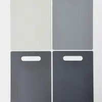 Набор разделочных досок, на подставке, 4 шт., 28.5&times;18.7&times;0.3 см, пластик, серый