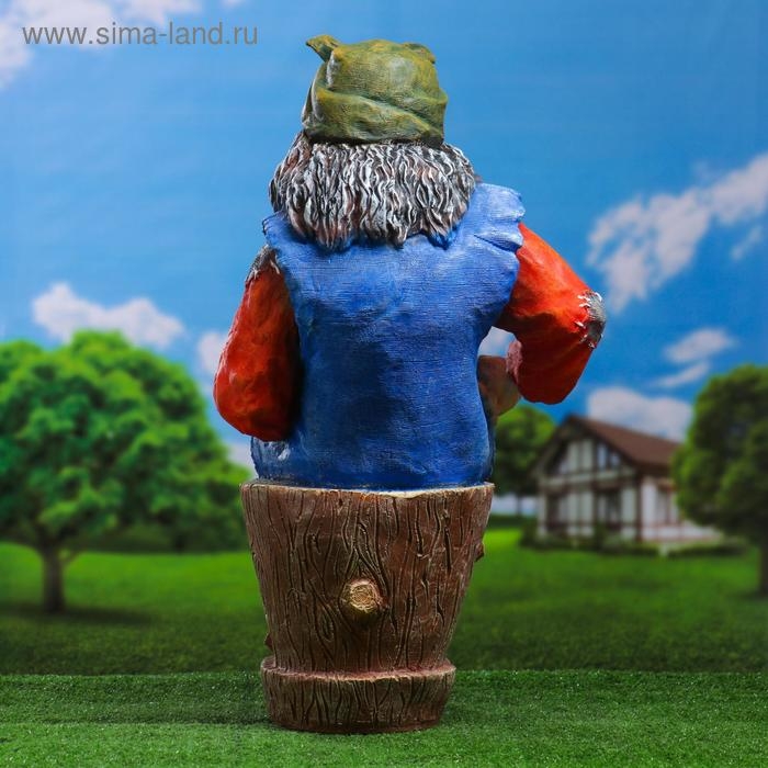 Садовая фигура  Садовая фигура "Баба Яга на ступе с кошкой" 74х40х36 см МИКС