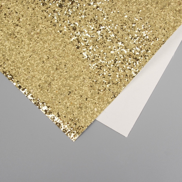 Лист для творчества иск.кожа Лист для творчества иск.кожа "Крупные блёстки" золото лист 33х20 см толщина 0,84 мм