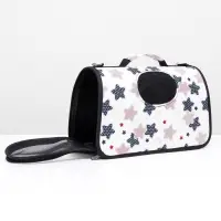 Сумка - переноска &laquo;Звёзды&raquo;, размер S, 37.5&times;17&times;22 см, каркасная, белая