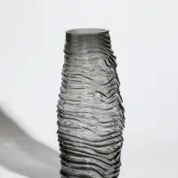 Ваза для цветов &laquo;Ванесса&raquo;, полосы, 30&times;12 см, стекло, серая