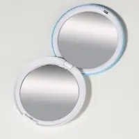 Зеркало складное &laquo;Деревья&raquo;, d=7.5 см, с увеличением х2, голубой/красный