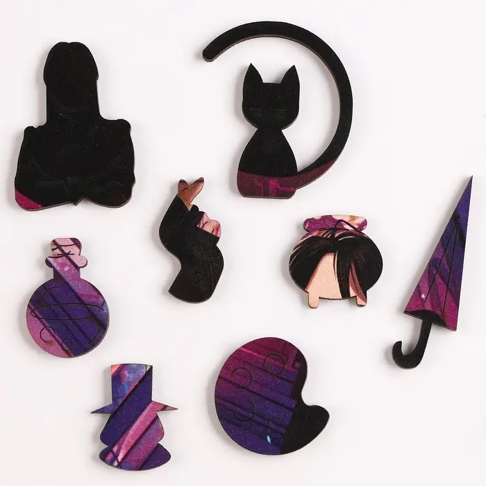 Пазл деревянный фигурный Puzzle &laquo;Девочка в чёрном платье&raquo;, 80 элементов