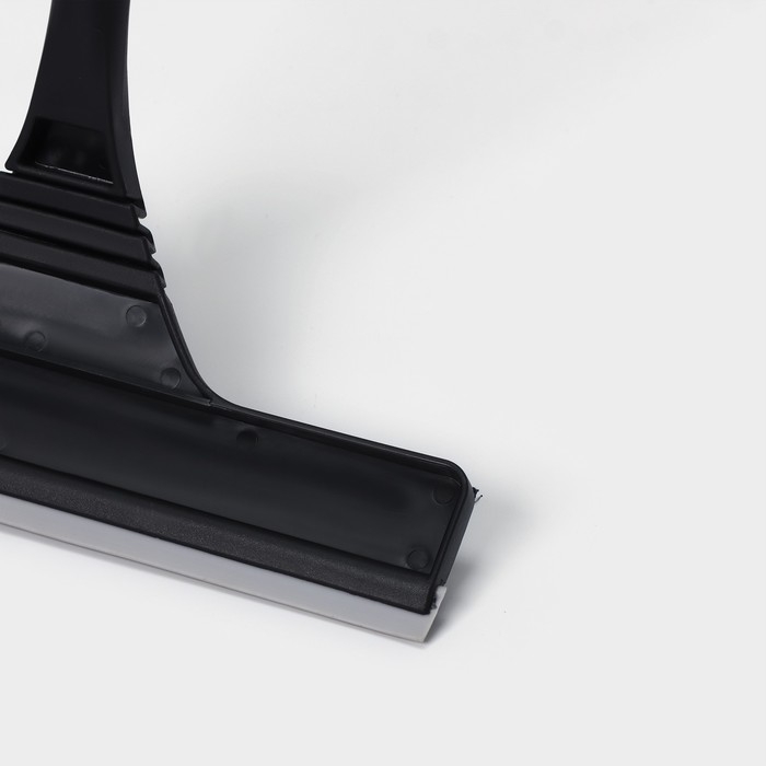Окномойка с насадкой из микрофибры Raccoon, гибкая, стальная телескопическая ручка, 28×2,5×80(117) см, цвет чёрный Окномойка с насадкой из микрофибры Raccoon, гибкая, стальная телескопическая ручка, 28×2,5×80(117) см, цвет чёрный