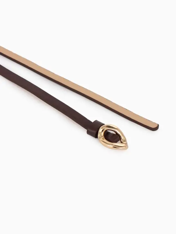 Ремень жен 01-01-01-07, Июнь2514, 1*0,3*110 см, без винта, пряж золото, затяж, корич