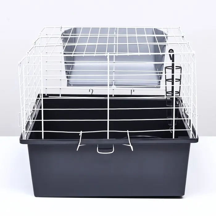 Клетка для грызунов &laquo;Пижон&raquo; №1 складная, 58&times;40&times;34 см, миска, 2 кормушки, серая