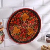 Тарелка плоская &laquo;Блинная&raquo;, хохлома, ручная роспись, d=30, МИКС