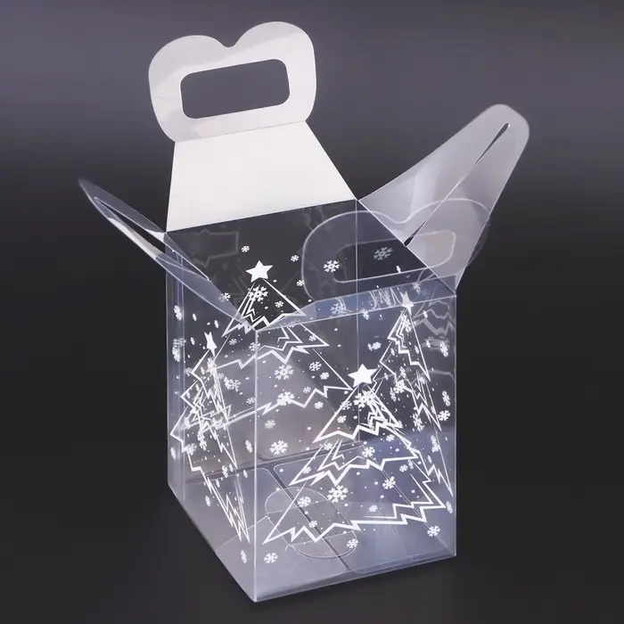 Коробка подарочная новогодняя складная ПВХ «Ёлочка в лесу» 12×7×7 см Коробка подарочная новогодняя складная ПВХ «Ёлочка в лесу» 12×7×7 см