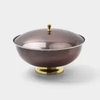 Блюдо глубокое с крышкой &laquo;Жемчуг&raquo;, 27&times;27&times;19 см, нержавеющая сталь, покрытие антик