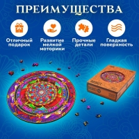 Фигурный деревянный пазл Infiniti Mandala, размер 22 × 22 см, 166 деталей