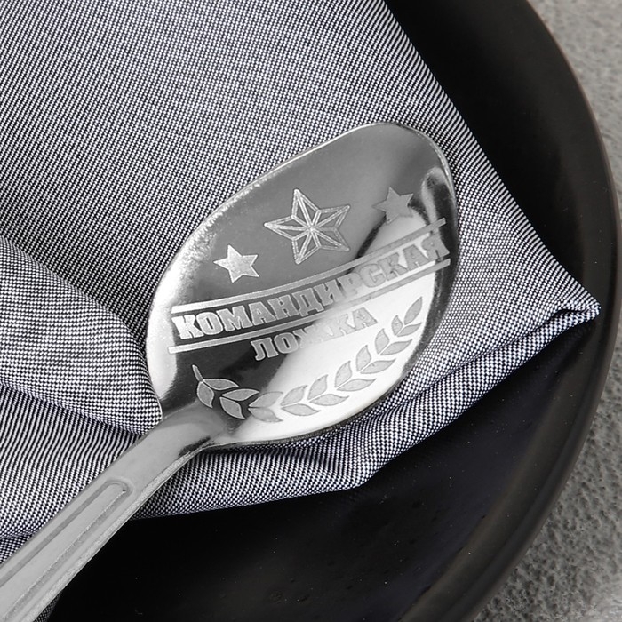 Ложка чайная с гравировкой «Командирская Ложка», на подарочной открытке, 3 х 14 см. Ложка чайная с гравировкой «Командирская Ложка», на подарочной открытке, 3 х 14 см.