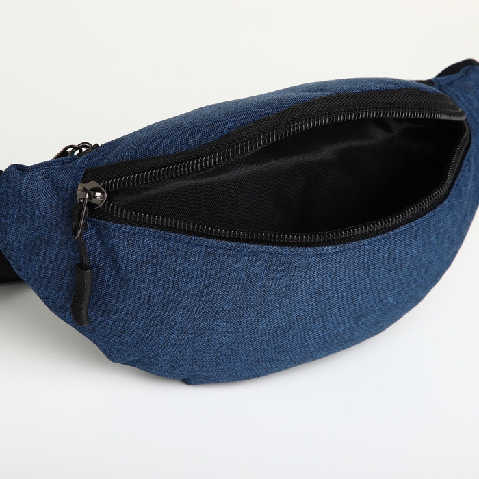 Поясная сумка на молнии, 2 наружных кармана, цвет синий Поясная сумка на молнии, 2 наружных кармана, цвет синий