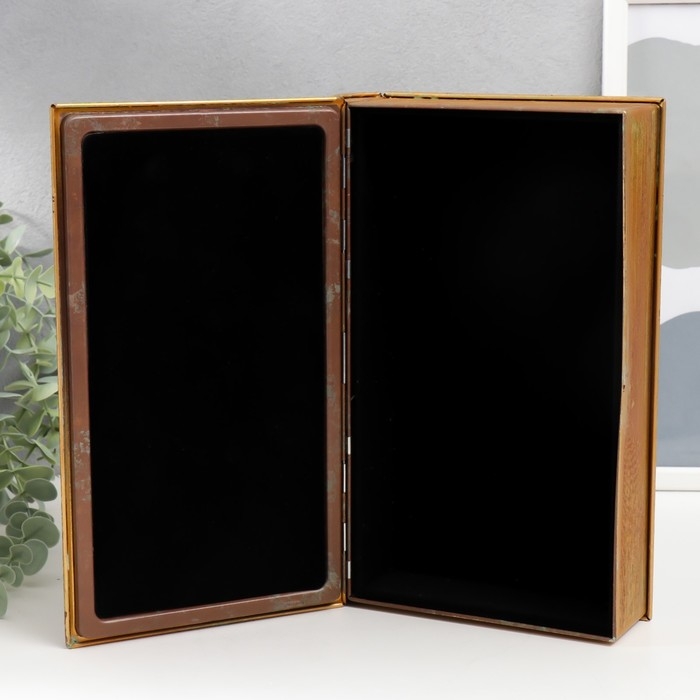 Шкатулка-книга металл, стекло Шкатулка-книга металл, стекло "Британский линейный корабль" 26х16х5 см