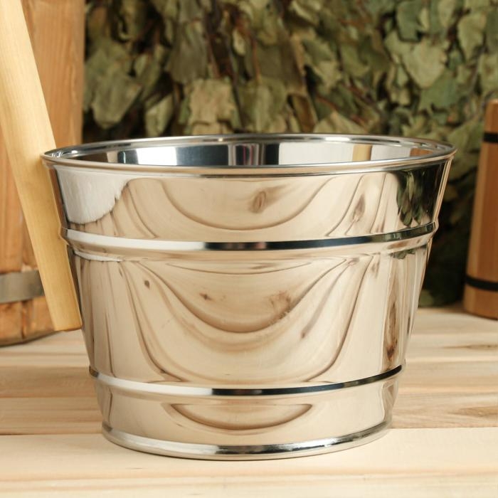 Ковш для обливания, металлический, с деревянной ручкой, 3 литра Ковш для обливания, металлический, с деревянной ручкой, 3 литра