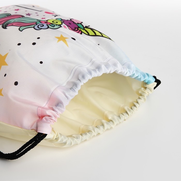 Мешок для обуви на шнурке, цвет белый/разноцветный Мешок для обуви на шнурке, цвет белый/разноцветный