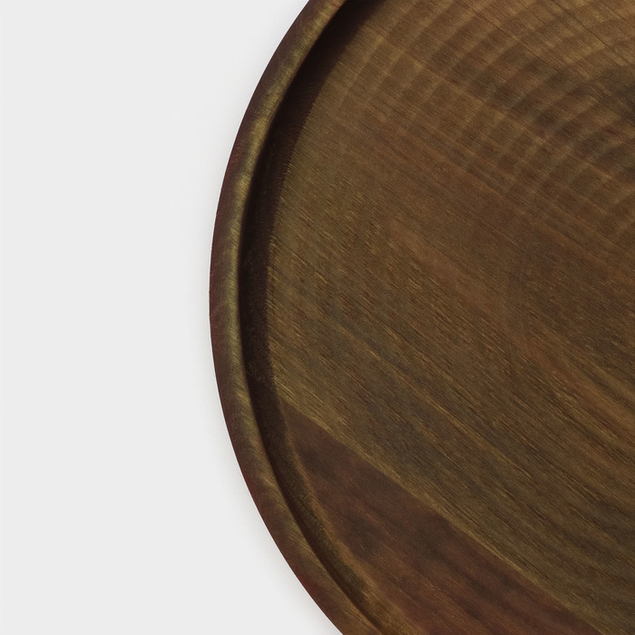 Блюдо для подачи Adelica, d=30×1,8 см, массив берёзы, потайные ручки, пропитано маслом, цвет шоколадный Блюдо для подачи Adelica, d=30×1,8 см, массив берёзы, потайные ручки, пропитано маслом, цвет шоколадный