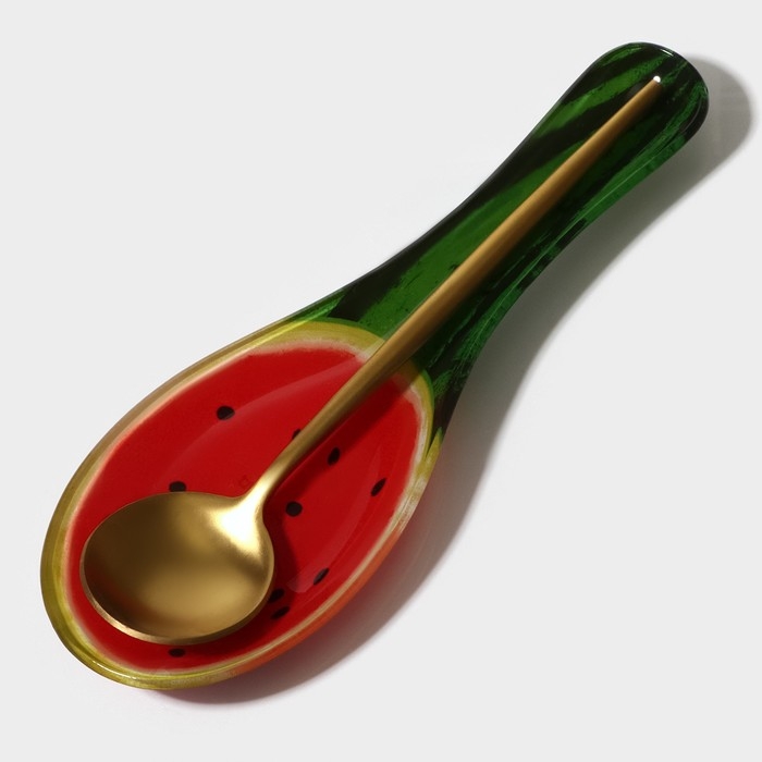 Подставка стеклянная под ложку Доляна «Сладкий арбуз», 23,5×8,3×1,5 см Подставка стеклянная под ложку Доляна «Сладкий арбуз», 23,5×8,3×1,5 см