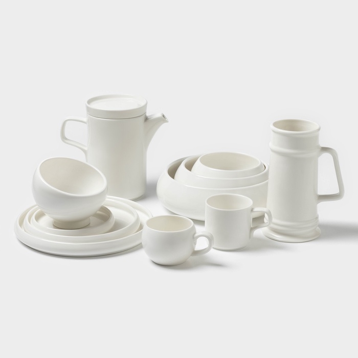 Кружка Magistro OliveQueen, 750 мл, 13×10×18,5 см, фарфор, белая Кружка Magistro OliveQueen, 750 мл, 13×10×18,5 см, фарфор, белая