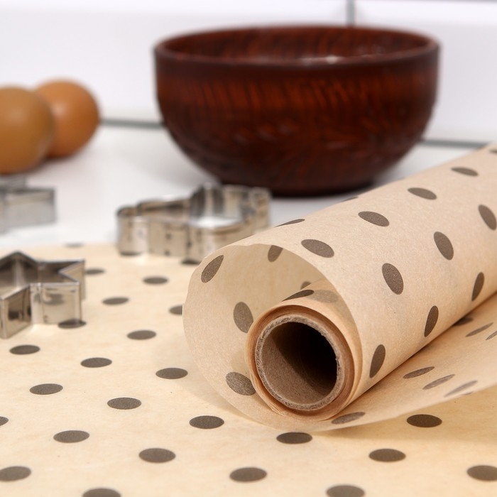 Подпергамент силиконизированный  Подпергамент силиконизированный "Горох", 0,38 х 5 м