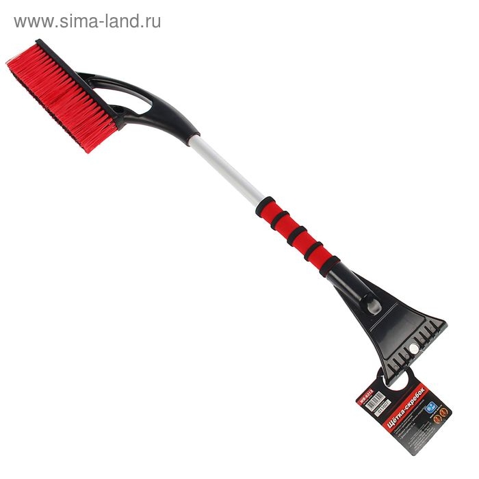 Щетка сметка, со скребком, мягкая ручка, распушенная щетина, AVS WB-6312, 73 cм Щетка сметка, со скребком, мягкая ручка, распушенная щетина, AVS WB-6312, 73 cм