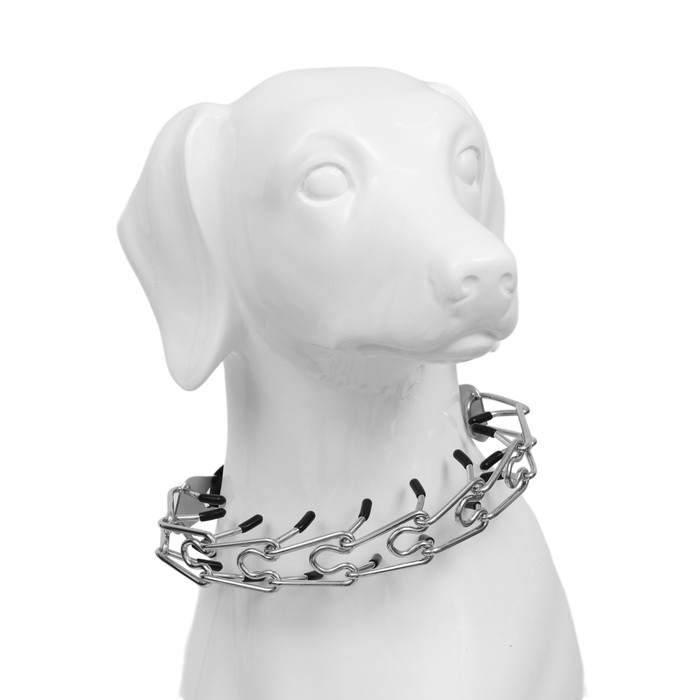 Ошейник строгий с металлическим фастексом и защитными колпачками, 63 см, толщина проволоки 4 Ошейник строгий с металлическим фастексом и защитными колпачками, 63 см, толщина проволоки 4