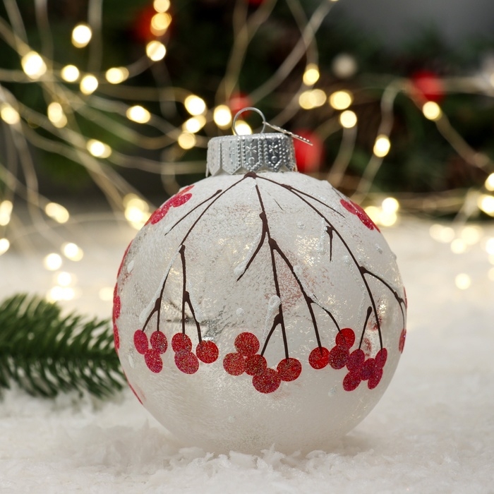 Шар Шар "Задумчивый снегирь", 100 мм., в подарочной упаковке