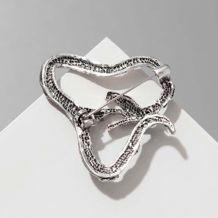 Новый год! Символ года 2025! Брошь Новый год! Символ года 2025! Брошь "Змея" гадюка, цвет изумрудно-красный в чернёном серебре