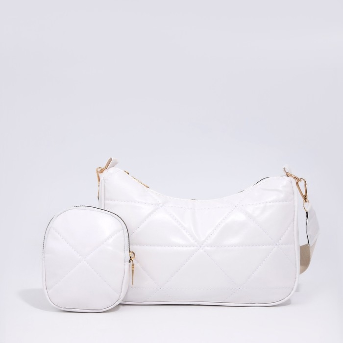 Сумка-багет на молнии, цвет белый Сумка-багет на молнии, цвет белый