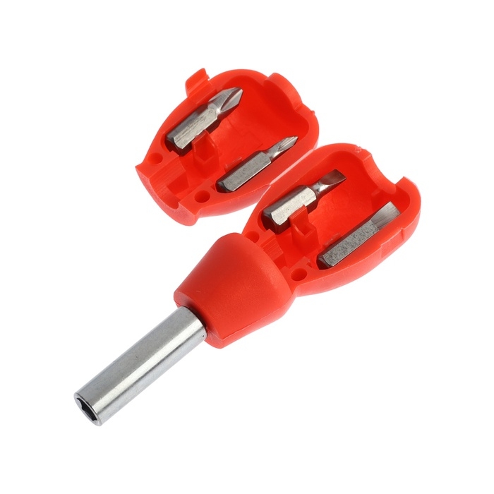 Отвертка с набором бит ЛОМ, пластиковая рукоятка, 5 предметов Отвертка с набором бит ЛОМ, пластиковая рукоятка, 5 предметов