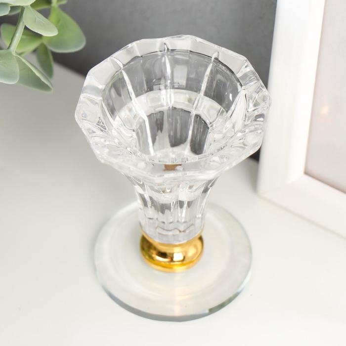 Подсвечник стекло на 1 свечу  Подсвечник стекло на 1 свечу "Вазон" 7х5,5х5,5 см